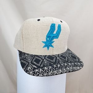 NWOT Mitchell & Ness San Antonio Spurs linen blend strapback